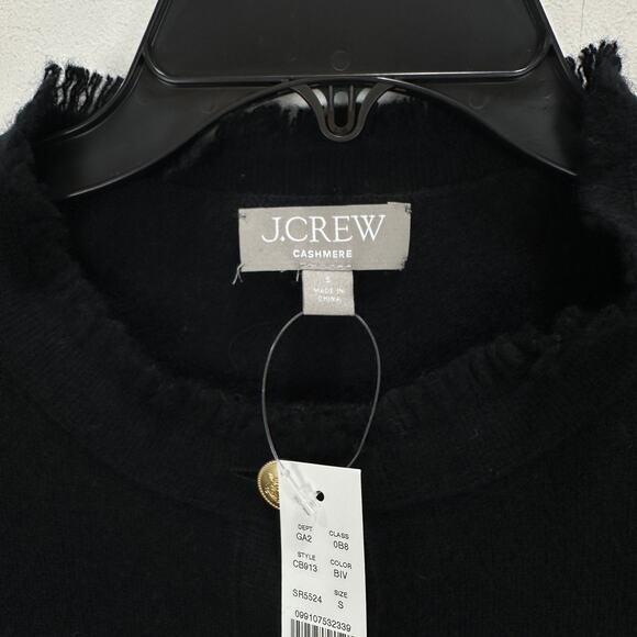 J.Crew Cashmere Fringe Trim Sweater Lady Jacket Striped Preppy Retro Small NWT - Picture 5 of 10